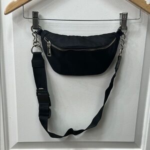 Steve Madden Black Belt Bag with Adjustable Chain Strap